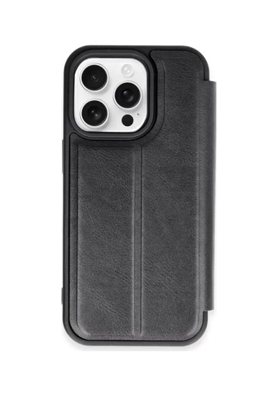 Apple  Uyumlu - iPhone 15 Pro Max Kılıf Flip Cover - Siyah Diğer