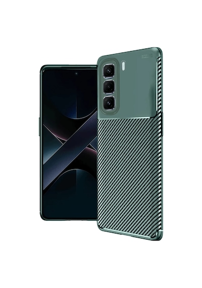 İnfinix Hot 50 Pro Plus 4g Uyumlu Auto Focus Karbon Kapak - Koyu Yeşil Çok Renkli