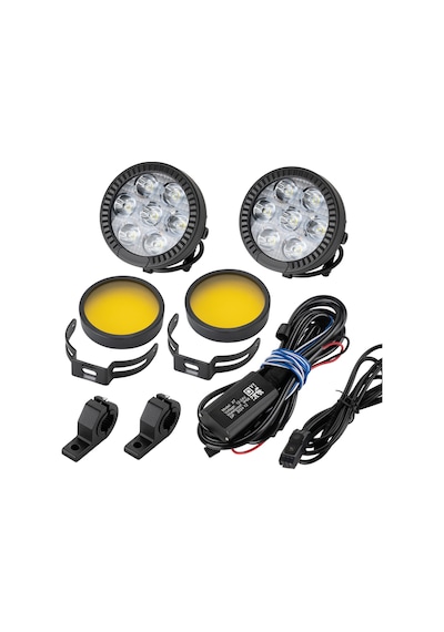 2 Li Set Motosiklet Led Sis Farı Metal Gövde D7 Led Enduro Gs Serileri Uyumlu