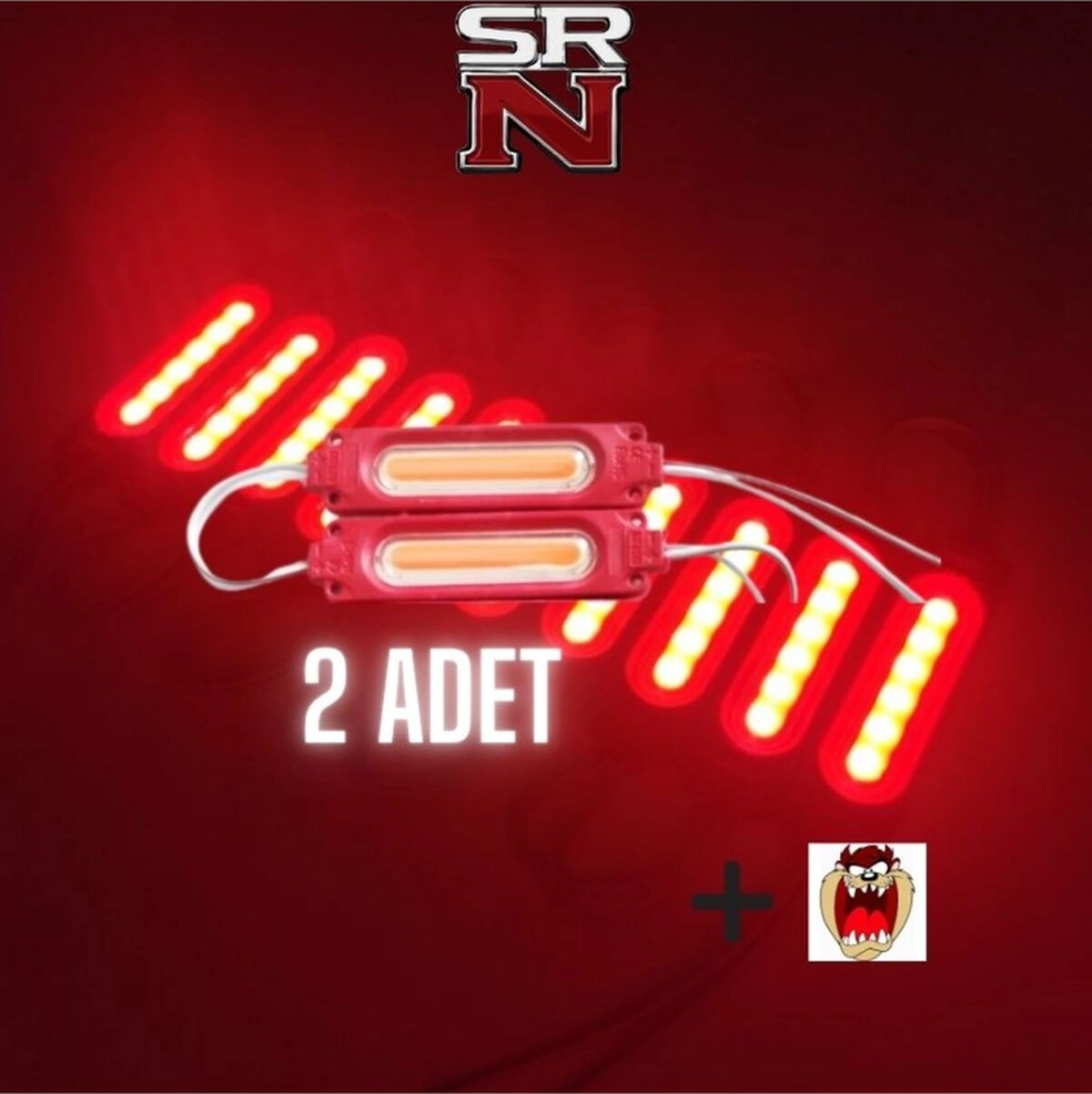 Cg Cup Depo - Çamurluk Yan Kapak Uyumlu 12v Kırmızı Parmak Led 2 Adet + Tzmanya Sticker Srn