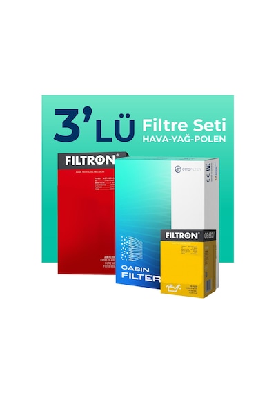 Filtron Renault Clio 1.0 Benzin Tce Filtre Bakım Seti (2019-2024) 3 Lü