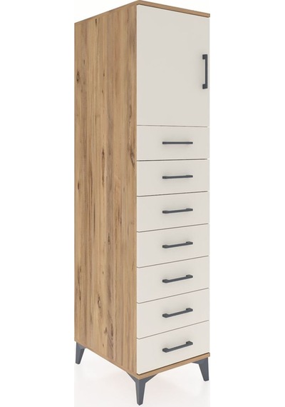 Kronos Dolap Tek Raflı 7 Çekmeceli Tek Kapaklı 44x59x182 Çam-... Çam Kronos Dolap Tek Raflı 7 Çekmeceli Tek Kapaklı 44x59x182 Çam-... Çam