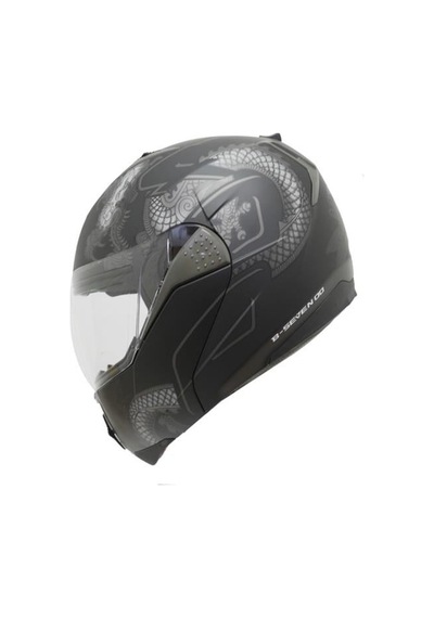 Beon B700 Dragon Çene Açılır Vizörlü Kask Gri - Siyah