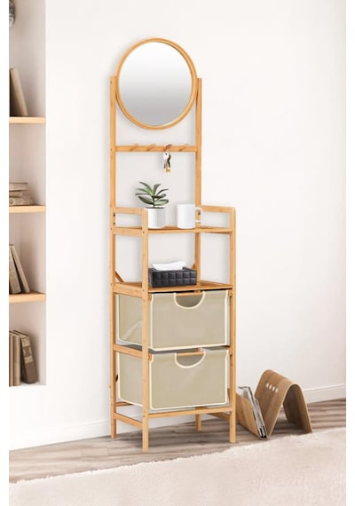 Digithome Bambu Aynalı 2 Çekmeceli Banyo Düzenleyici 2 Raflı Şifonyer Makyaj Organizeri Db-0035 Kahverengi Digithome Bambu Aynalı 2 Çekmeceli Banyo Düzenleyici 2 Raflı Şifonyer Makyaj Organizeri Db-0035 Kahverengi