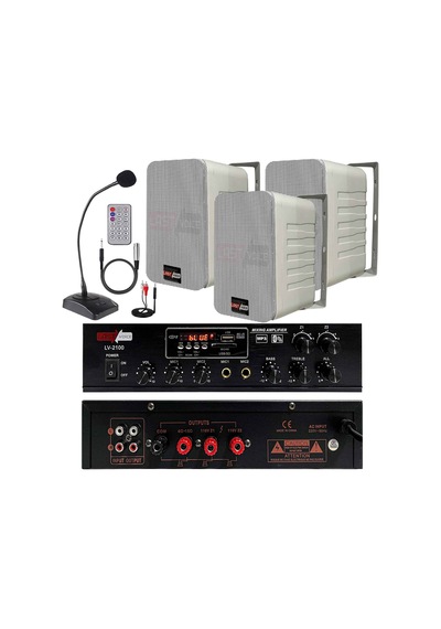 Lastvoice Large Paket-2 Hoparlör ve Anfi Anons Ses Sistemi Seti