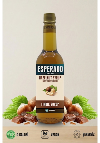 Şekersiz Sugar Free Fındık Aromalı Kahve & Kokteyl Şurubu - 750 Ml Diğer