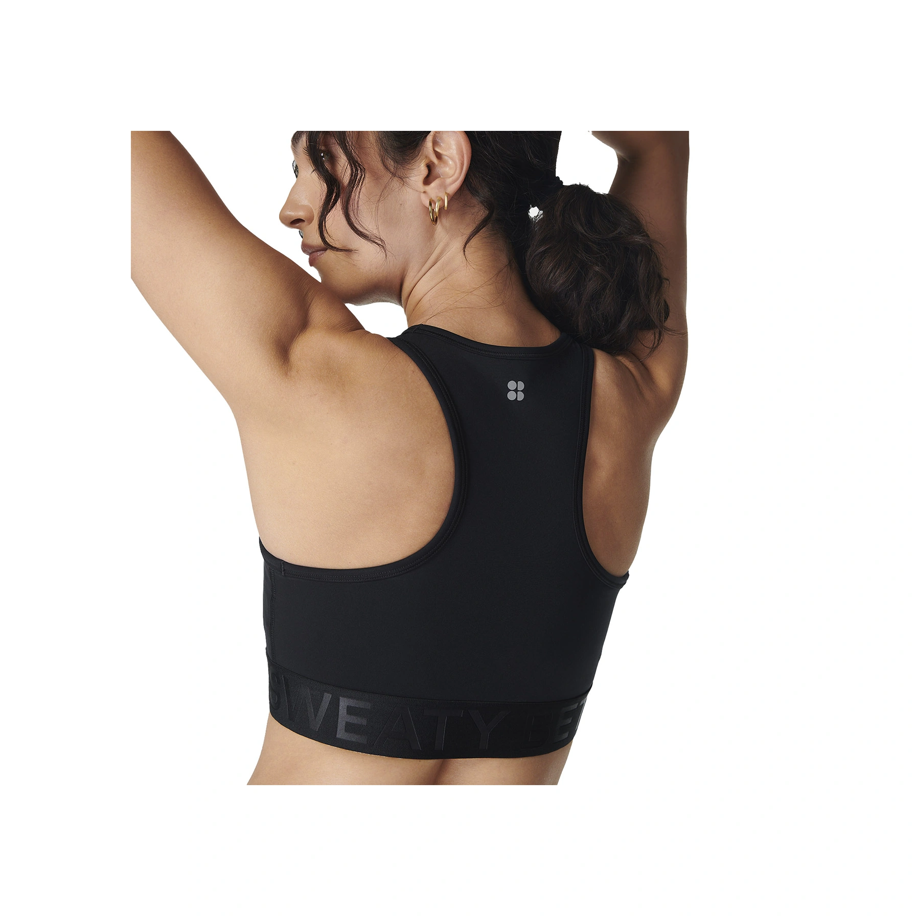 Sweaty Betty Sweaty Betty Power Logo Medium Impact Kadın Siyah Fitness Crop 6000 Siyah