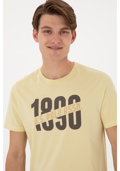 U.S. Polo Assn. Erkek Regular Fit Bisiklet Yaka Açık Haki Tişört 50306922-VR183