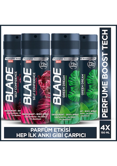 Green Dream&self Confidence Erkek Alüminyumsuz Deodorant 4x150 Ml