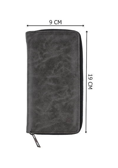 Vanilla Collection Telefon Bölmeli Unisex Deri Portföy Kartlık Uzun Cüzdan Xclub Crazy Gri