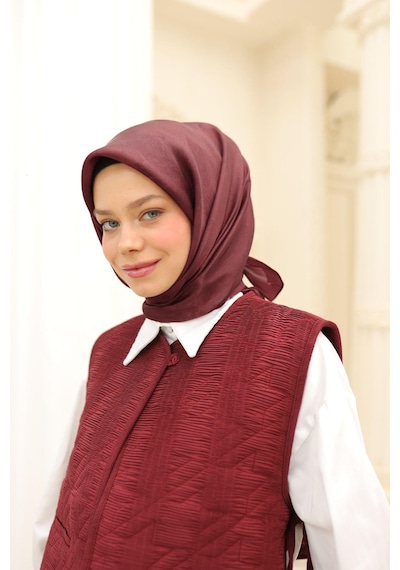 Silk Home Desenli Shiny Eşarp - 8647 - Yeni Bordo Yeni Bordo