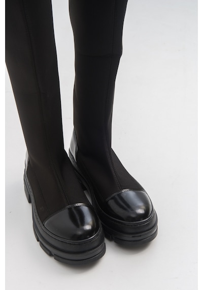 Luvishoes Bella Siyah Scuba Kadın Çizme Siyah