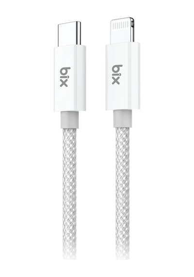 Bix T3cl Type-c To Lightning Apple Uyumlu iPhone 27w Örgülü Hızlı Şarj Ve Data Kablosu 1 Metre Gri