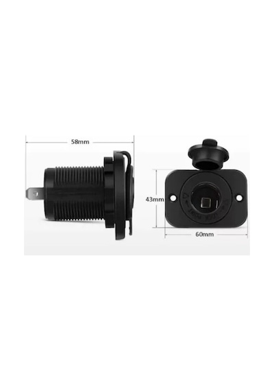 Oto Çakmak Fiş Çakmaklık Dişi Pano Tip 30Mm Şase Monteli 1 Adet N11.169