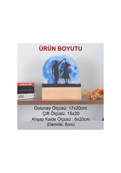 Işıklı Pleksi Dolunay Kişiselleştirilebilir Biblo Belinda Elele Tutuşan Çift Anahtar Askılığı Mavi - 740055739