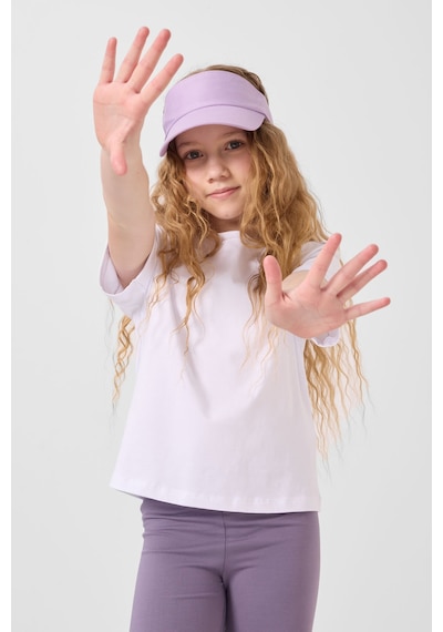 Tommylife Eflatun Pamuklu Kısa Paça Standart Fit Basic Kız Çocuk Tayt - 75188 Eflatun