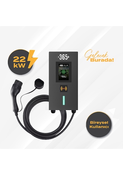 E 365 Ac Mini Tip 4.3 İnç Ekranlı Tek Kablolu Rfıd 22kw Şarj İstasyonu (Bireysel Kullanıcı)