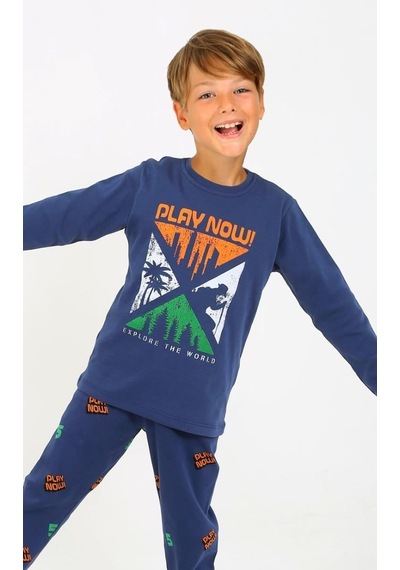 Vitmo Erkek Çocuk Uzun Kollu %100 Pamuklu Pijama Takımı Play Now İndigo İndigo Vitmo Erkek Çocuk Uzun Kollu %100 Pamuklu Pijama Takımı Play Now İndigo İndigo