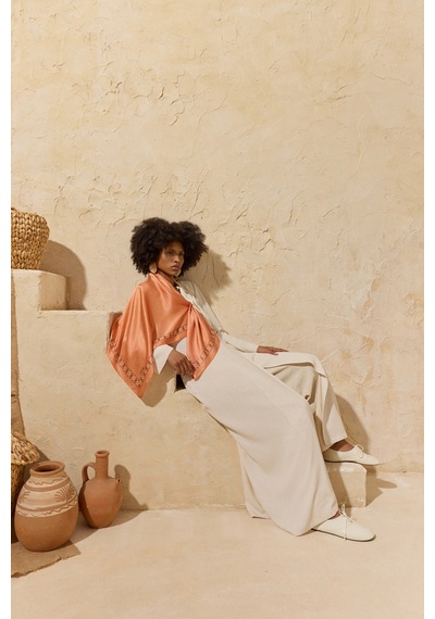 Aker Naturel Bağlama Detaylı Kimono Naturel Naturel