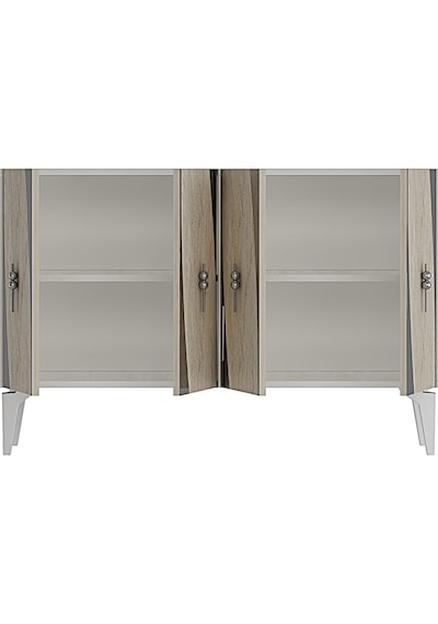 Ka1213bts Elips Konsol Ve Tv Sehpası Beyaz-traverten-silver 120cm