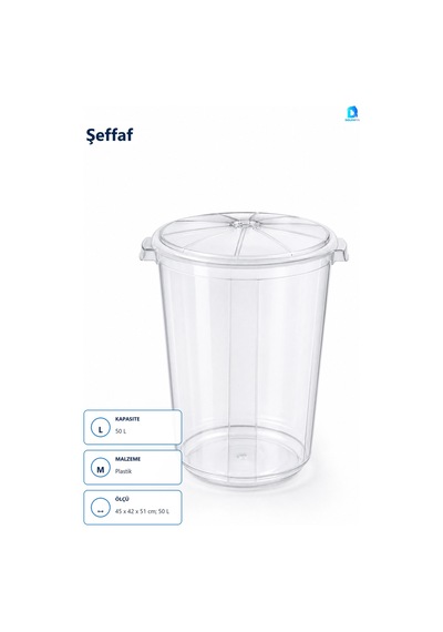 Şeffaf Battal Erzak Kabı 50 L Plastik Saklama Kabı
