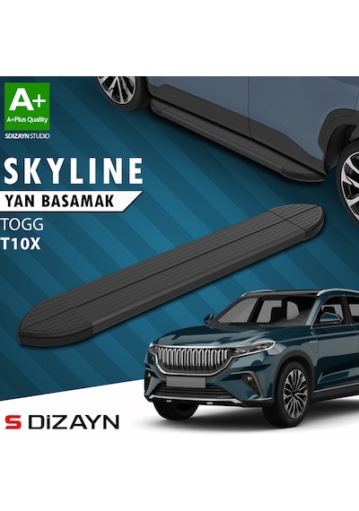 S-dizayn Togg T10x Skyline Siyah Yan Basamak 203 Cm 2023 Üzeri A+ Kalite