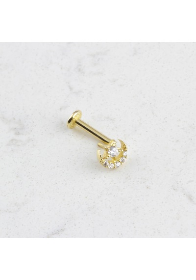 Glorria Altın Ay Yıldız Tragus Piercing Çok Renkli 35735393