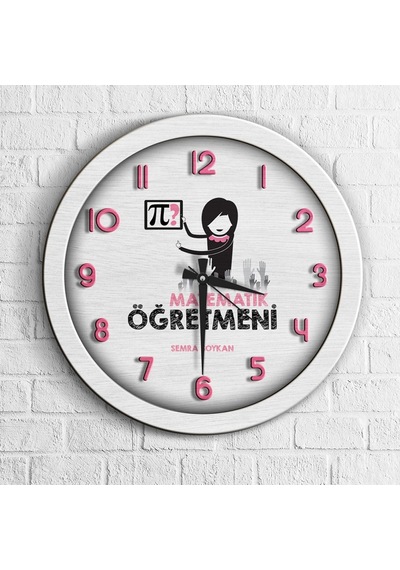 Kişiye Özel Mesleki Matematik Öğretmeni Ahşap Duvar Saati - 1
