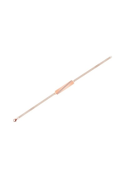 Tektaş - Pembe Altın 14 Ayar Plaka Bileklik N11.1805 Pembe Altın