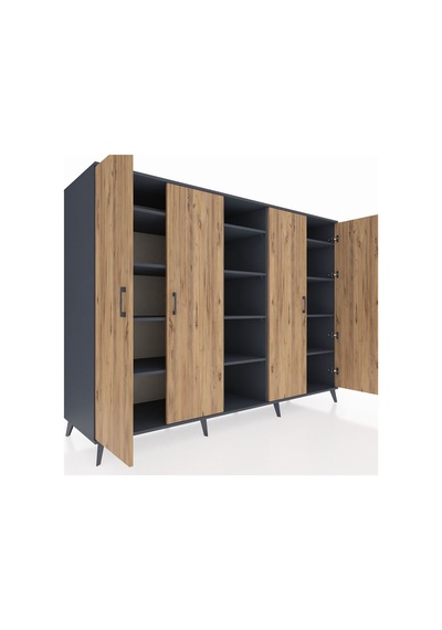 Kronos Dolap 12 Raflı 4 Kapaklı 220x59x163 Antrasit-çam/antrasit Atlas Çam/antrasıt - Antrasıt Kronos Dolap 12 Raflı 4 Kapaklı 220x59x163 Antrasit-çam/antrasit Atlas Çam/antrasıt - Antrasıt