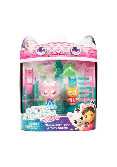 Gabby S Dollhouse 2 Li Figür Seti - Queen Kitty Fairy Kitty Gnome