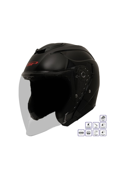 Gp Kompozit Mks009-gb Şeffaf Vizörlü Motosiklet Yarım Kask Çok Renkli