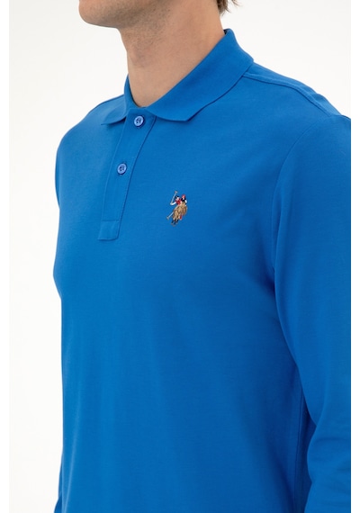 U.S. Polo Assn. Erkek Regular Fit Polo Yaka Koyu Mavi Basic Sweatshirt 50313772-VR032