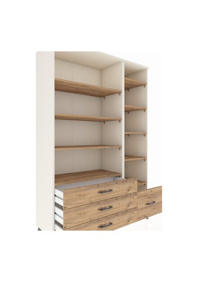 Hyperion Dolap 9 Raflı 4 Çekmeceli 132x44x195 Aytaşı-çam/çam Aytaşı