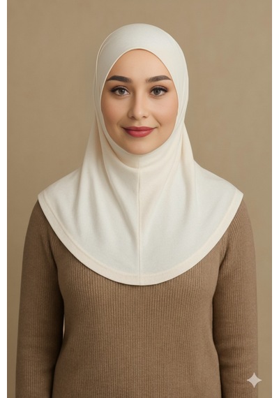 Sonbaharmoda Rahat Ve Şık İki Parça Viskon Likralı Tesettür Hijab Bone İçlik Günlük Kullanım Ve Namaz İçin Ekru