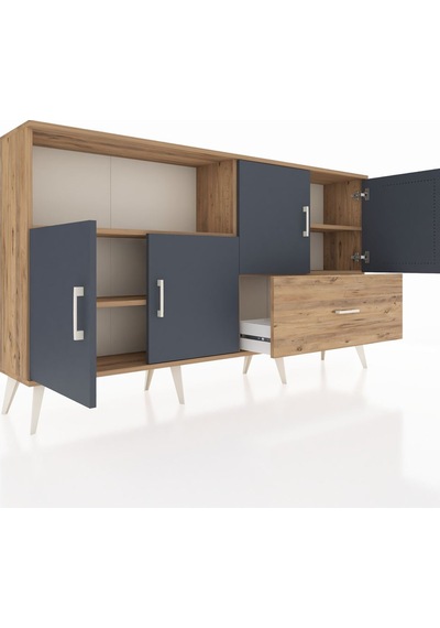 Arges Konsol 4 Raflı Tek Çekmeceli 4 Kapaklı 176x30x99 Çam-antras Çam-antrasit/çam Arges Konsol 4 Raflı Tek Çekmeceli 4 Kapaklı 176x30x99 Çam-antras Çam-antrasit/çam