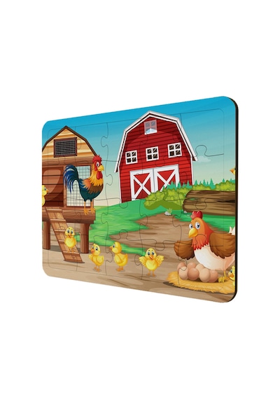 Ahşap Puzzle Çocuklar Için 3'Lü Çiftlik Hayvanları Seti