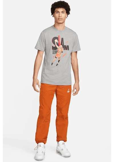 Nike Air Jordan 5 Mens Ss Crew Grafik Baskılı Erkek Tişört Gri