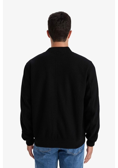 Defacto Regular Fit Kolej Yaka Bomber Astarlı Fermuarlı Kaşe Mont F7750ax26spbk27 Siyah-bk27