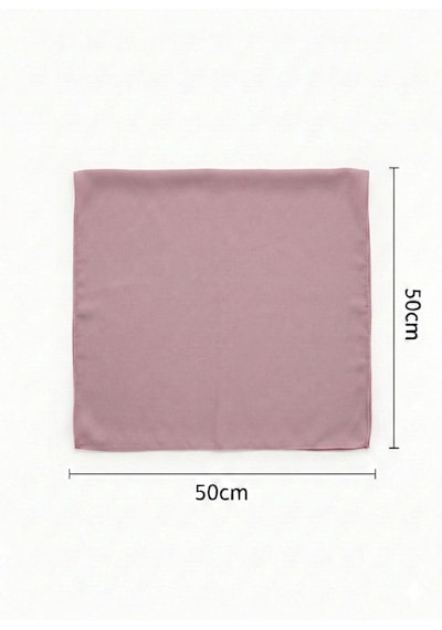 Jz Shop Düz Sade Şifon Kare Fular - Zarif Kadın Boyun Fuları Ve Bandana 50x50cm Pembe