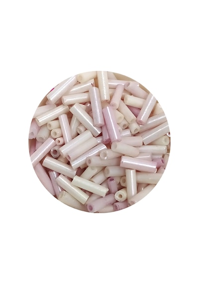 Uzun Boru Kesme Boncuk Çap 2mm Uzunluk 10 Mm - 60 Gram - Mat Beyaz - Bnc302