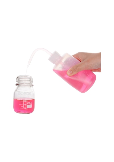 Borox Piset Pe Plastik Uzun Form Şeffaf Renkli Yıkama Şişesi 500 ML