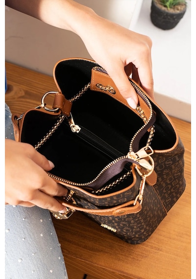 Just Polo Kadın Baskı Desenli El Ve Omuz Çantası Ebat: 22 X 23 Cm Kahve Taba 75349812
