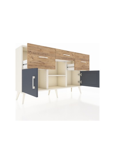 Arges Konsol Tek Raflı 3 Çekmeceli 3 Kapaklı 132x30x83 Aytaşı-antrasit/çam Antrasit/çam Arges Konsol Tek Raflı 3 Çekmeceli 3 Kapaklı 132x30x83 Aytaşı-antrasit/çam Antrasit/çam