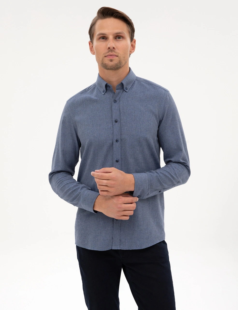 Pierre Cardin Erkek Koyu Mavi Gömlek Desenli 50316751-vr032 Koyu Mavi