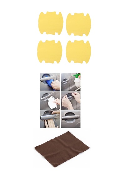 5li Set Araba Kapı Kolu Koruyucu Çizilme Önleyici Şeffaf Sticker Film Koruma Seti