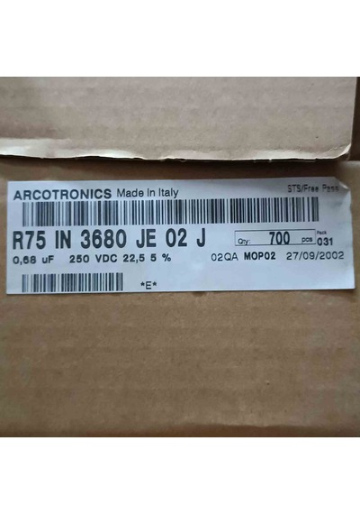 R75ın3680je02j 680nf 250v 22.5mm Arcotronıcs Polyester Kondansatör 20 Adet