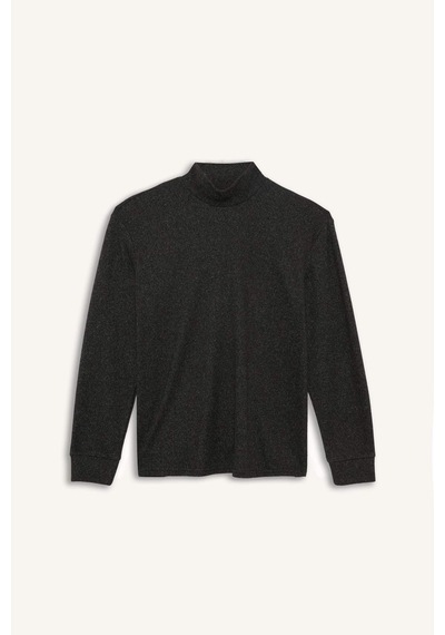 Defacto Regular Fit Yarım Balıkçı Yaka Sweatshirt E9625ax25auar163 Antrasit
