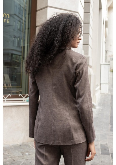 Kadın Balıksırtı Desenli Yakalı Cep Kapaklı Uzun Kol Blazer Ceket-kahve Balıksırtı Kahve Blk.srt. Kadın Balıksırtı Desenli Yakalı Cep Kapaklı Uzun Kol Blazer Ceket-kahve Balıksırtı Kahve Blk.srt.