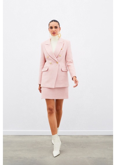 Sateen Mini Boy Tüvit Etek - Pembe-134945 Pembe